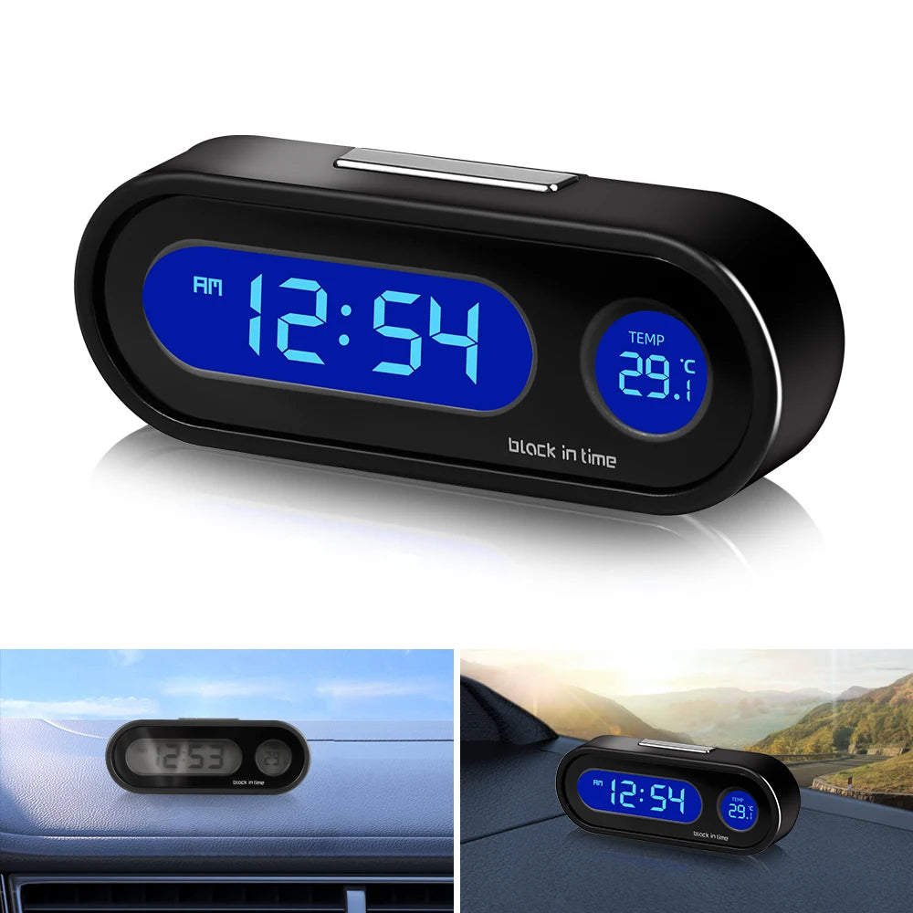 AutoTime Mini Electronic Car Clock with Luminous Display