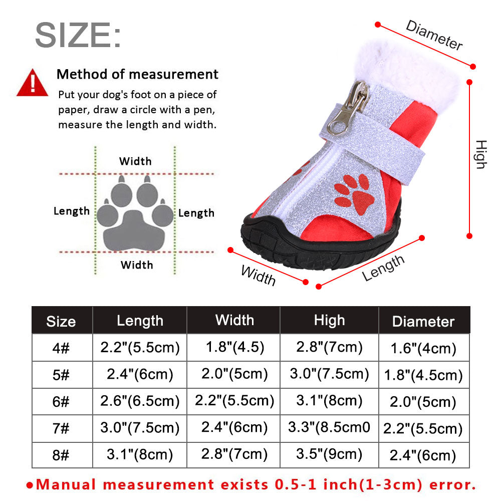 Pet Dog Shoes Winter Warm Anti-slip Cat Dogs Snow Boot