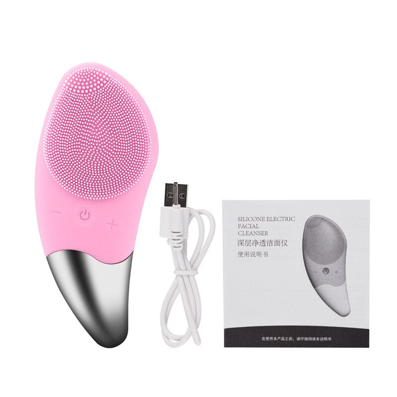 Mini Electric Facial  Silicone Sonic Face Cleansing  Brush