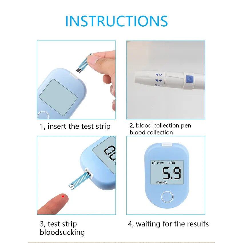 Blood Glucose Glucometer Sugar Test Strips Machine