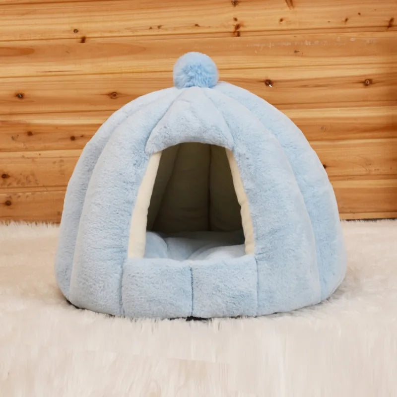 Deep Cave Indoor Nest Warm Comfort Cat Bed