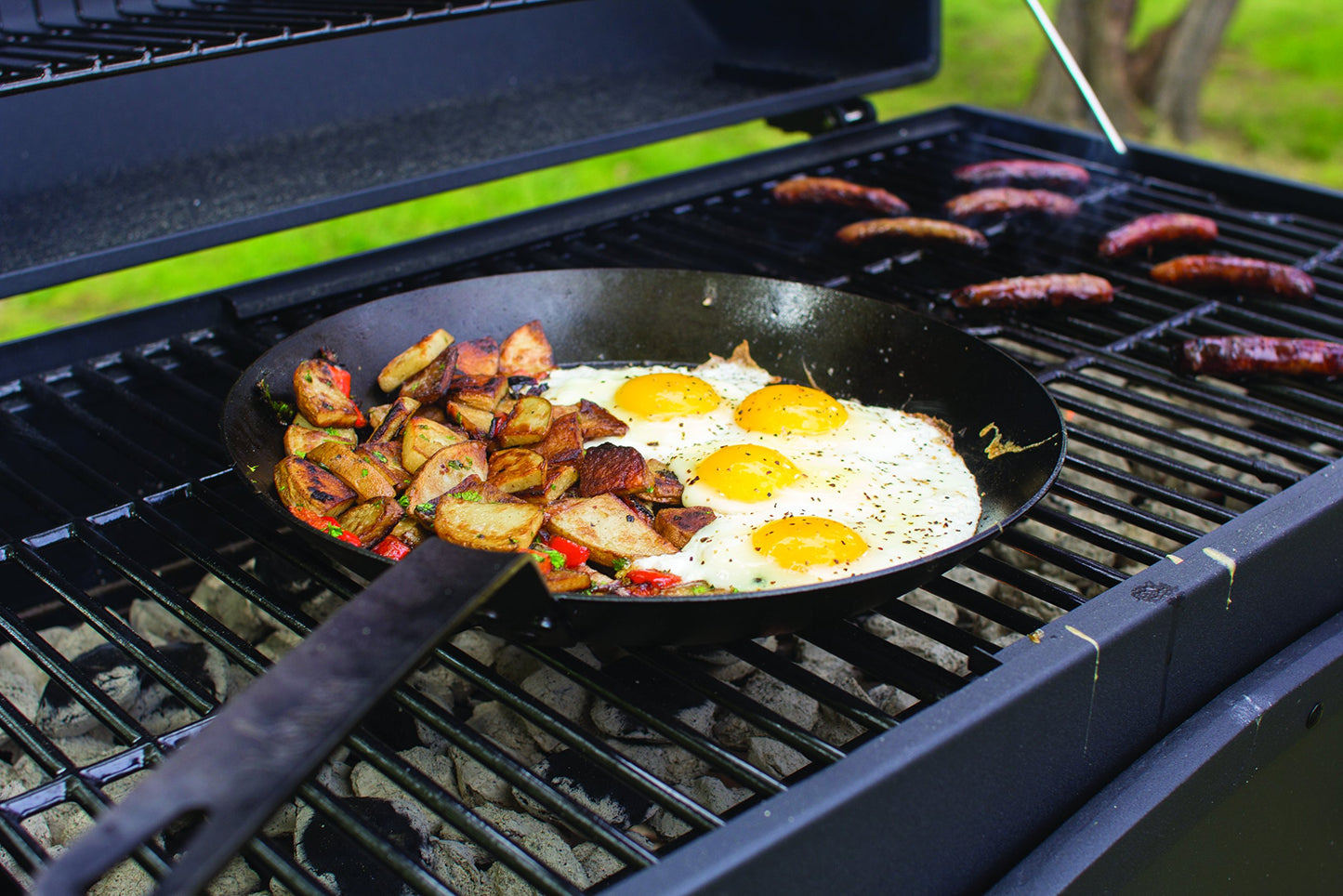 Black Steel Frying Pre-Seasoned For Kitchen Steak Pan