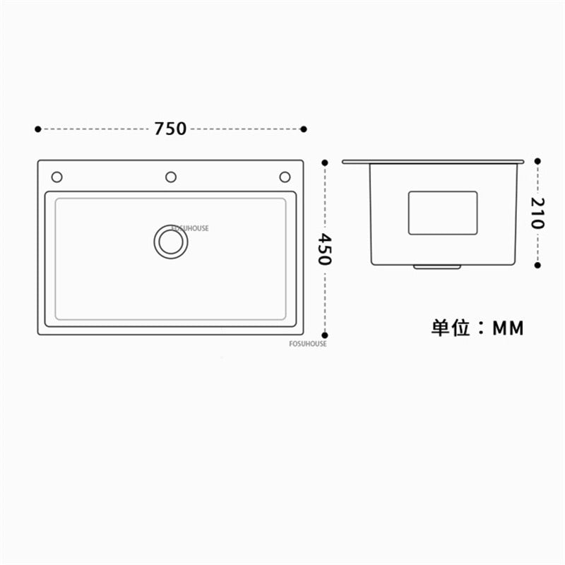 Single Slot Vegetable Washing Basin with Cup Washer