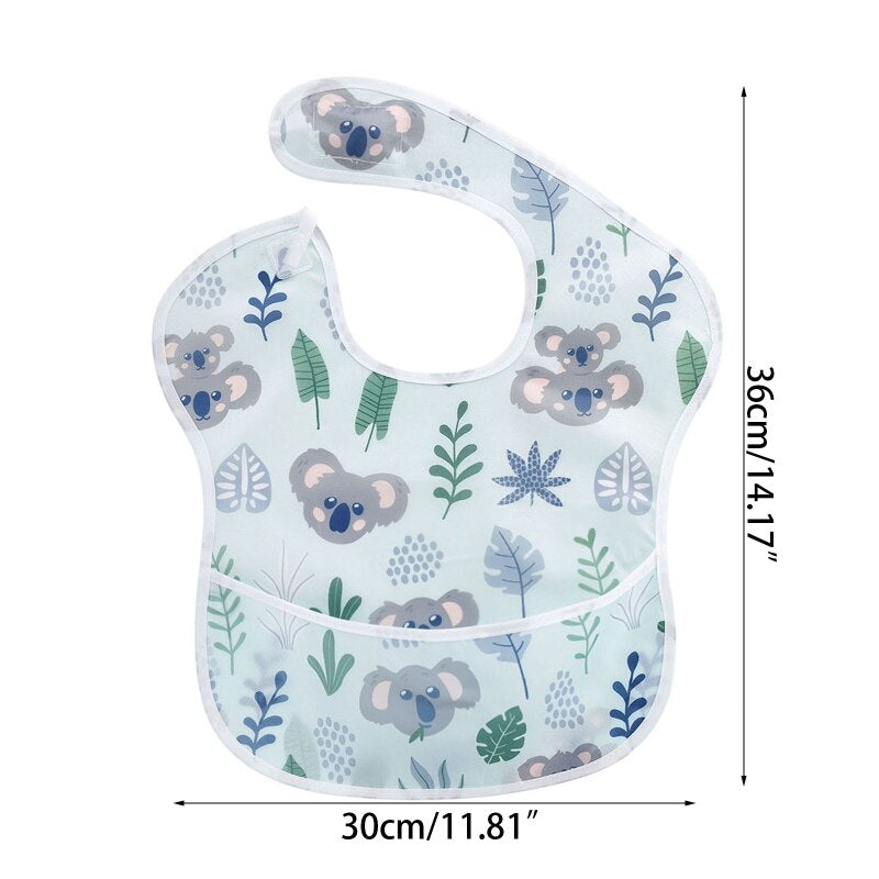 2022 New Waterproof Baby Bibs with Food Catcher Infant Toddler Feeding Saliva Towel