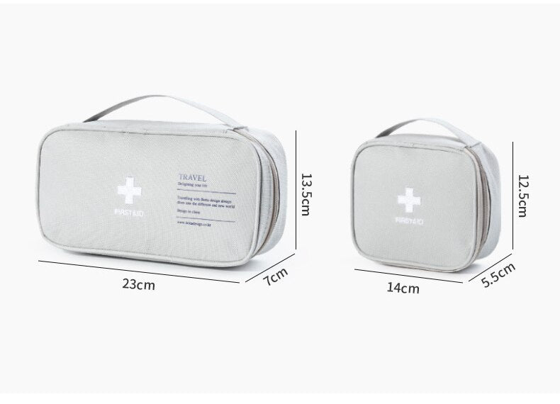 Medical Emergency First Aid Kit, Travel Kit, Pill Storage Bag