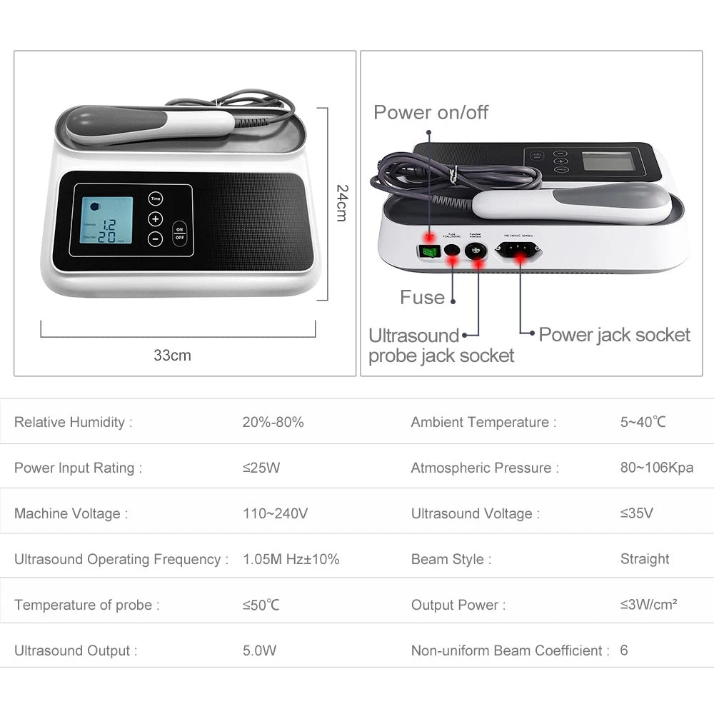 Muscle Pain Relief Physiotherapy Therapeutic Ultrasound Device