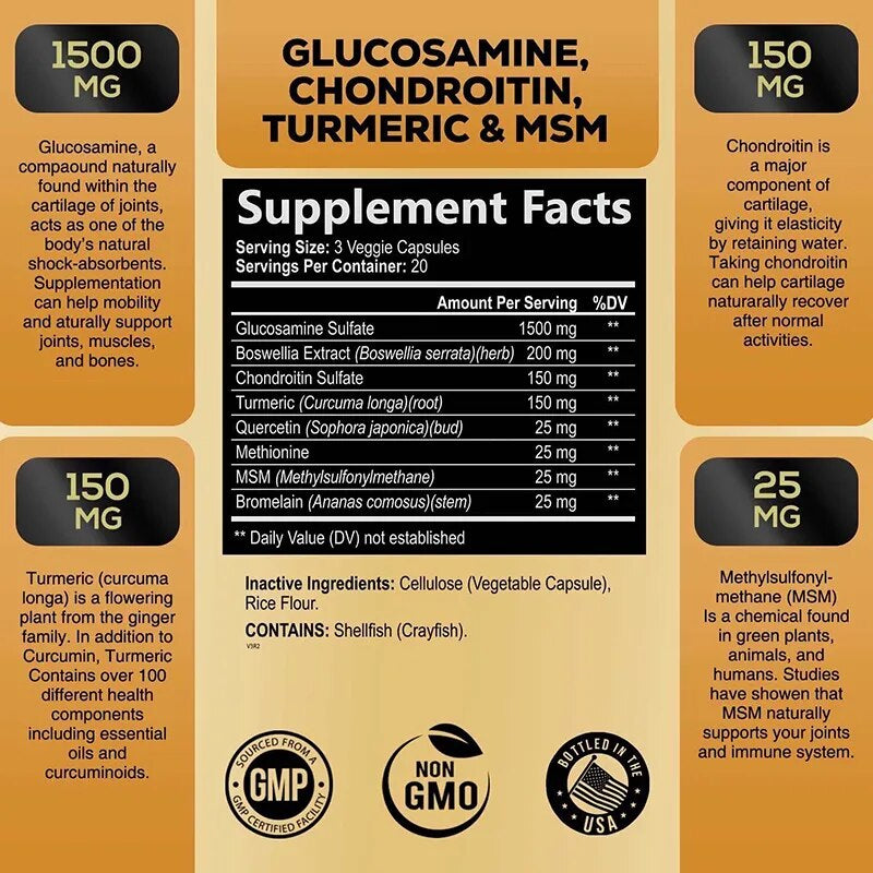 Glucosamine Chondroitin Turmeric MSM Triple Strength Joint Support