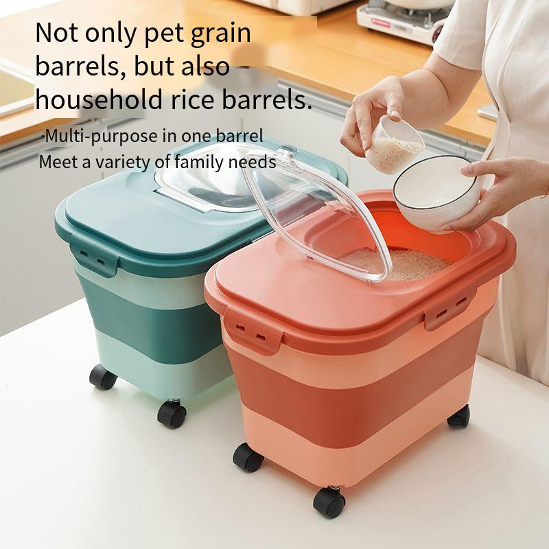 Folding Airtight Pet Cat Food Container