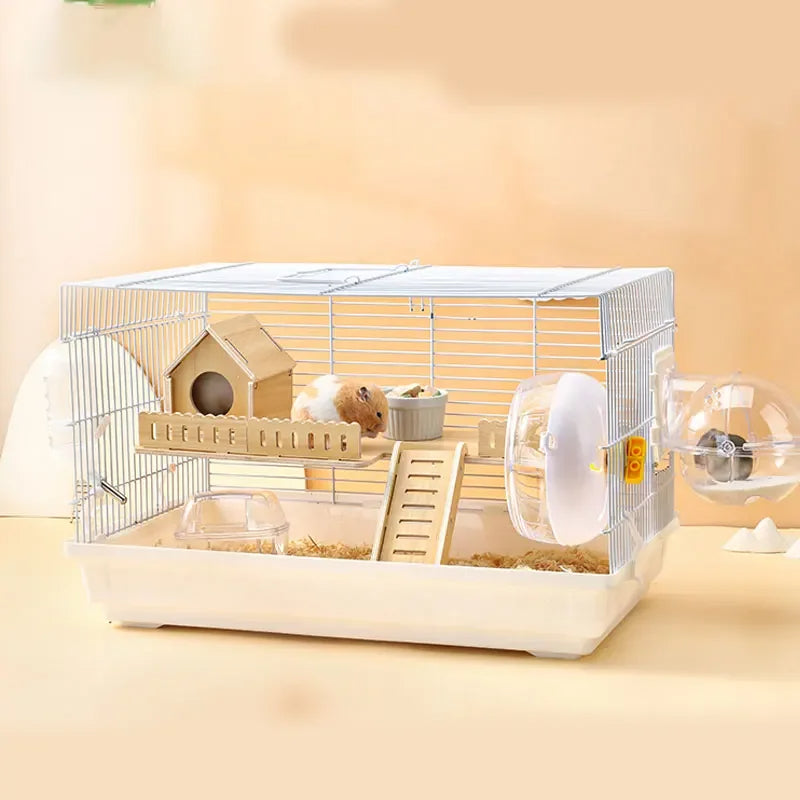 Pet Hamster Cage Transparent Double Deck Villa