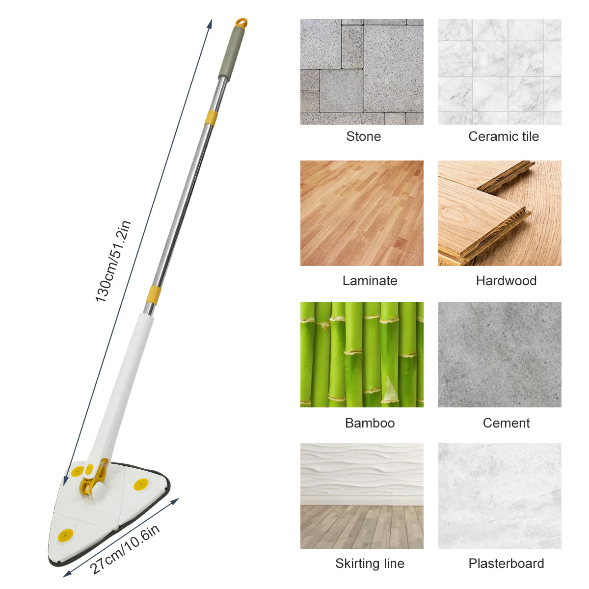 Telescopic Triangle 360° Rotatable Spin Cleaning Mop