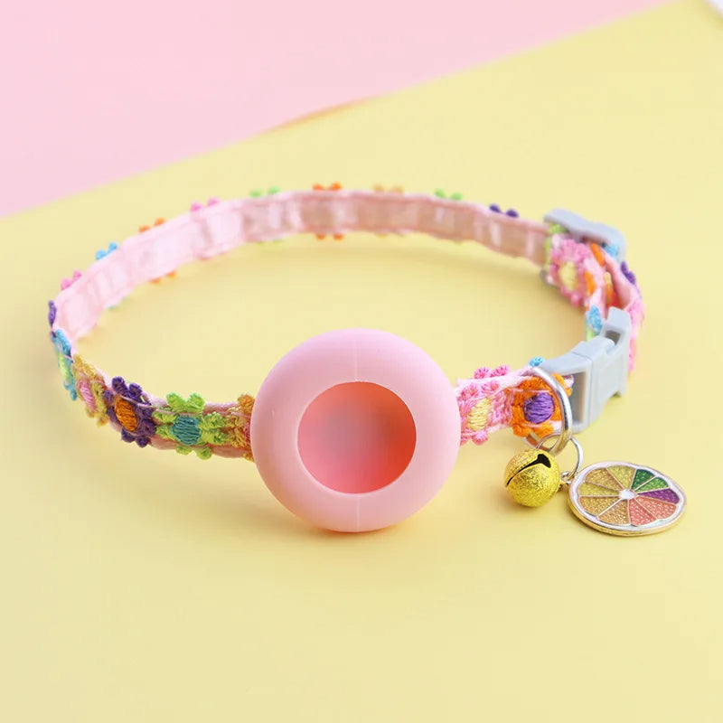 Rainbow Silicone Pet Locator Collar