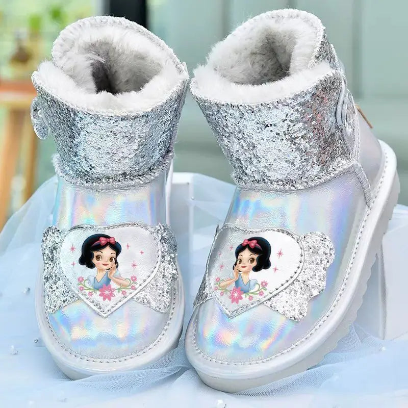 Genuine Leather Waterproof Disney Girls' Snow Boots