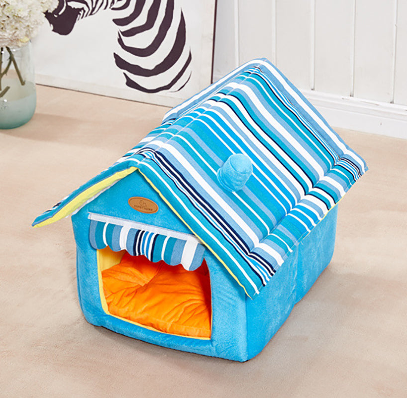 Soft Indoor Pet Dog House & Removable Cover Mat