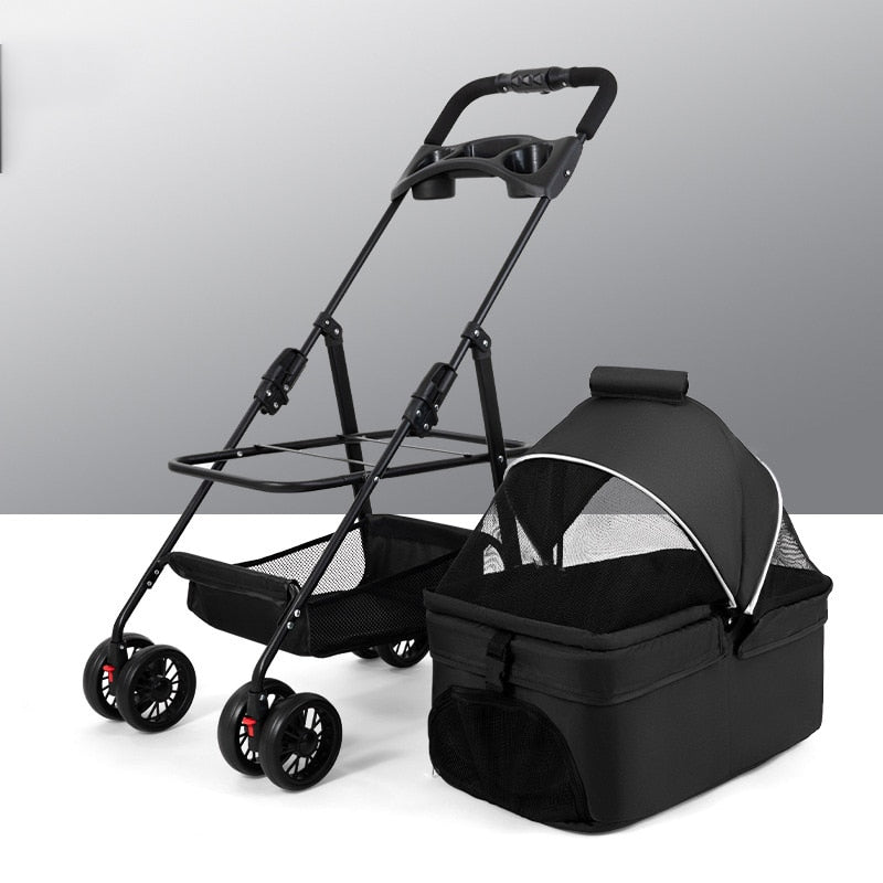 Pet Cat And Dog Cart Portable Foldable Trolley