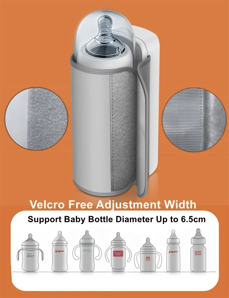 WarmBuddy Rechargeable Baby Bottle Warmer: Adjustable Temperature with Display and Sleeve