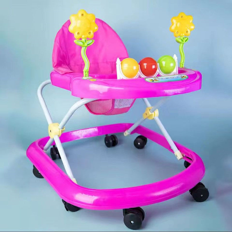 Baby walker anti-o-leg multi-function anti-rollover trolley