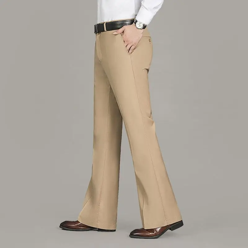 Men's Gray Flared Business Trousers