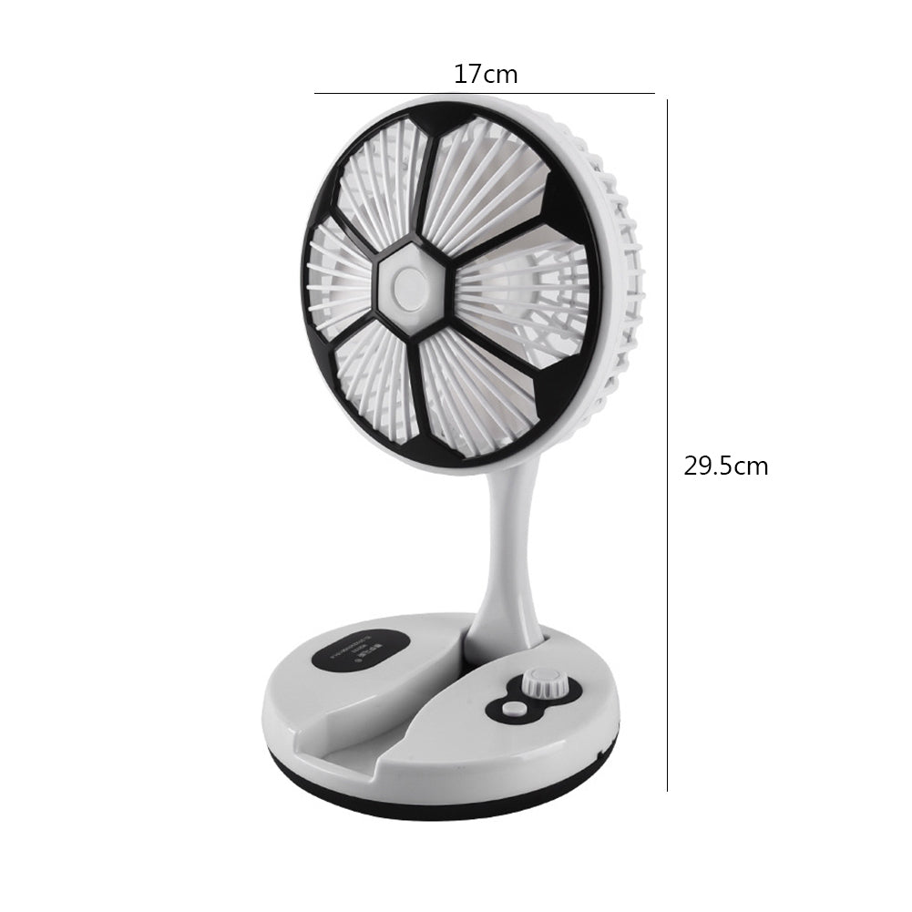 USB Electric Fan 5V 2W Folding Desk Lamp Fan Retractable Type-C Charging Low Noise