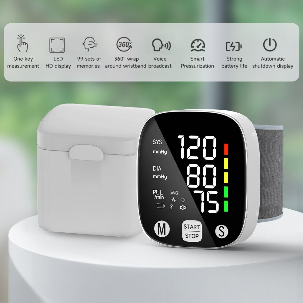 New LED Rechargeable Wrist Blood Pressure Monitor