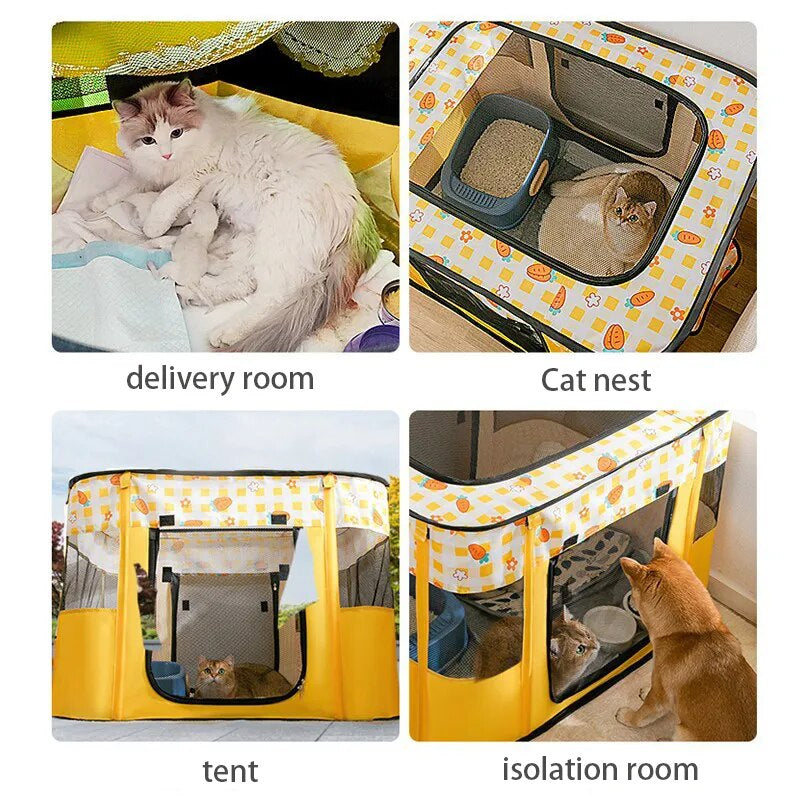 Sweet Cat Bed Basket Cozy Tent Folding Tent