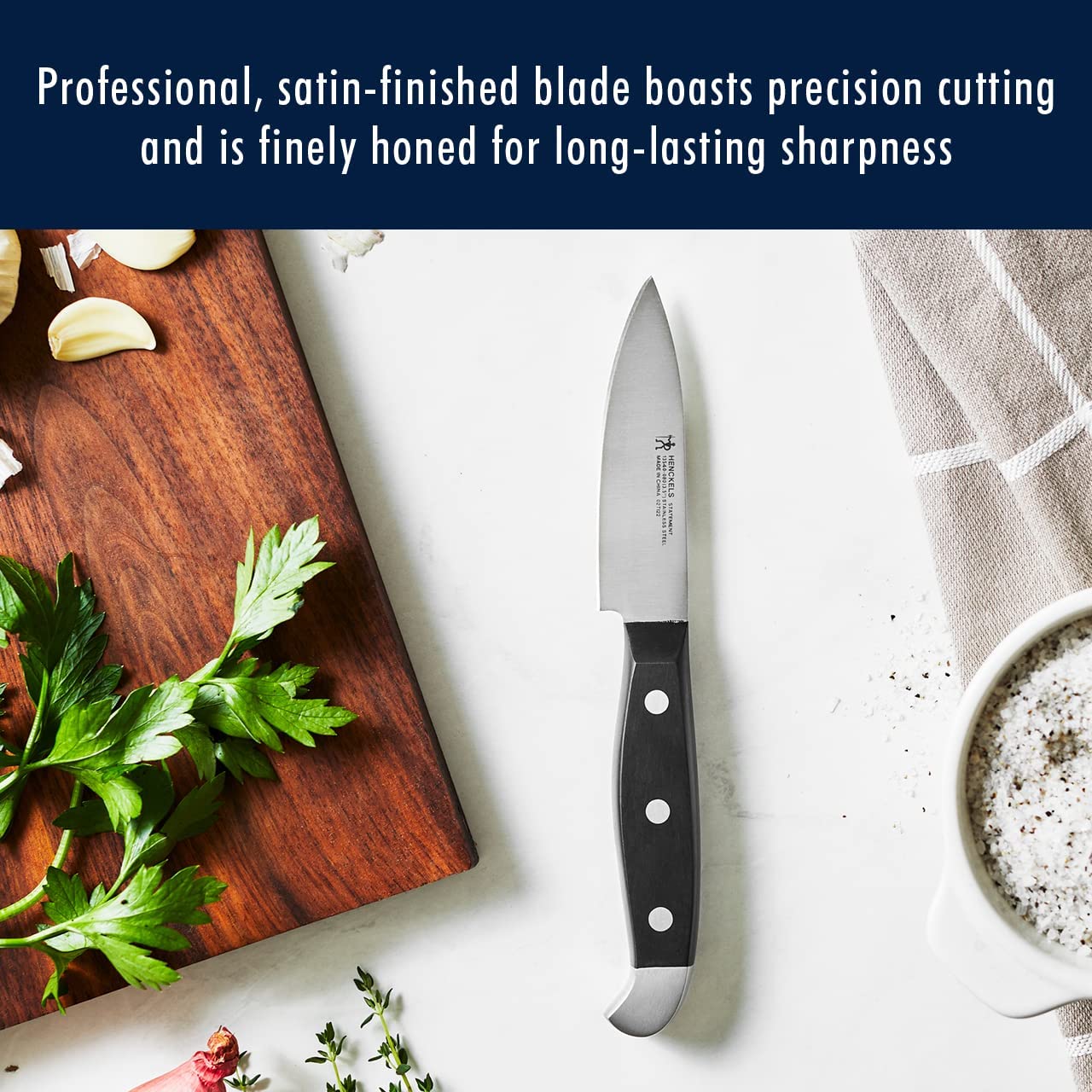 White Handle Knife Set with Block