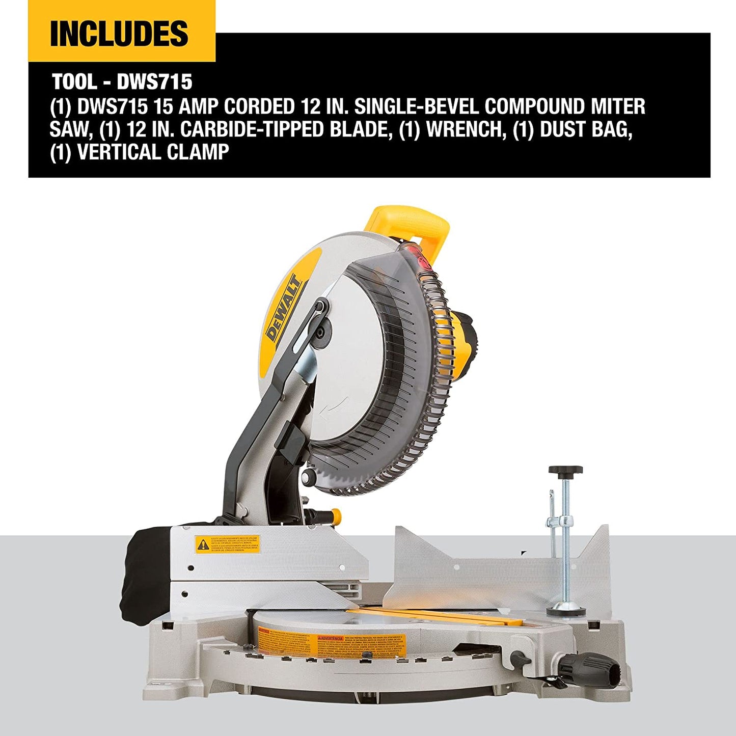 DEWALT 12-Inch Miter Saw, 15-Amp, Single Bevel