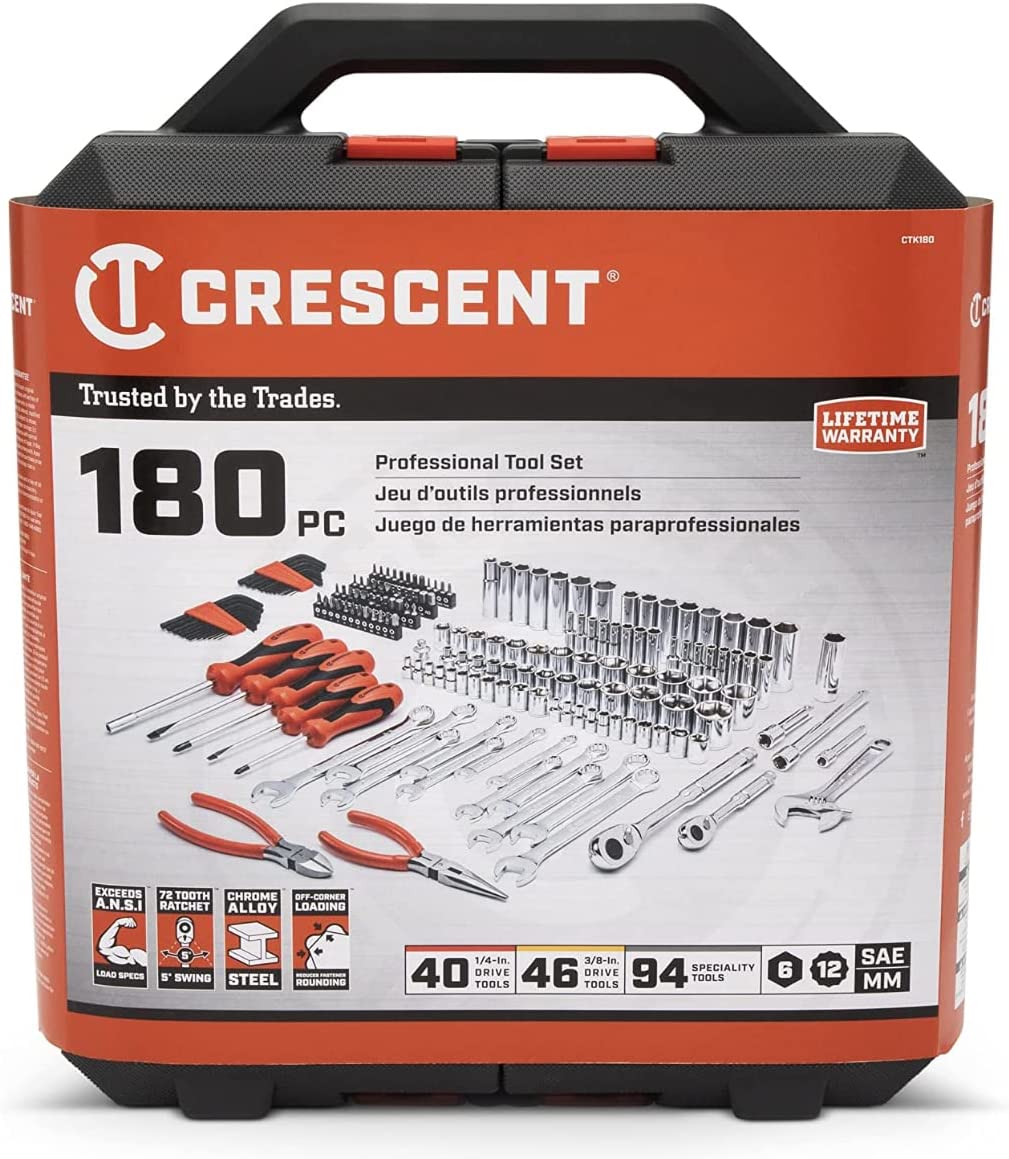 Crescent 180 Pc. Professional Tool Set in Tool Storage Case