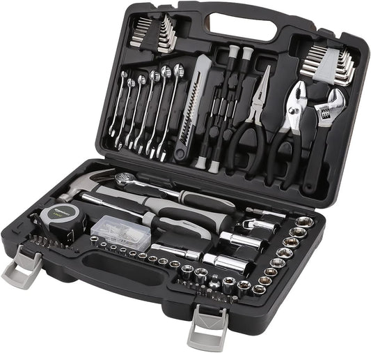 131-Piece General Household Home Repair and Mechanic's Hand Tool Kit Set