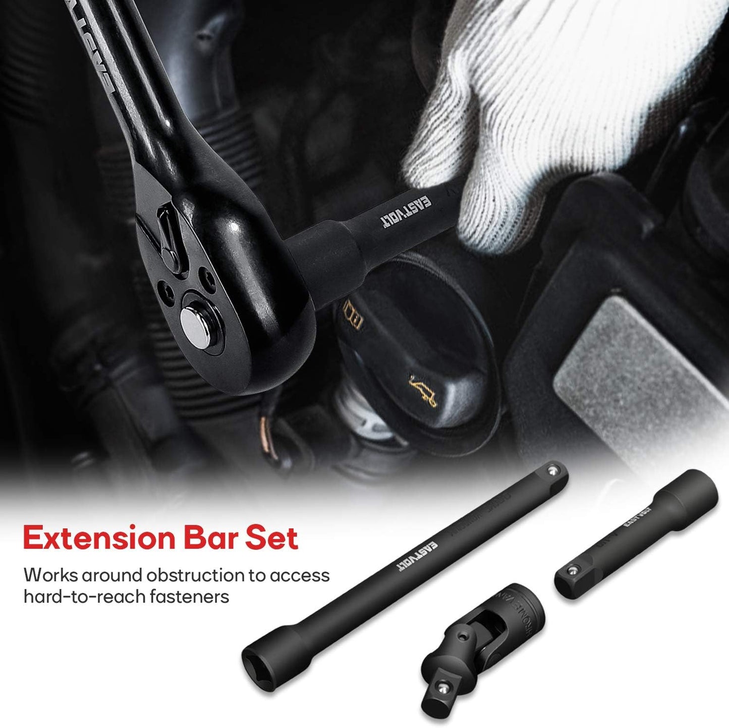 Eastvolt Mechanic Tool Kits, Drive Socket Set