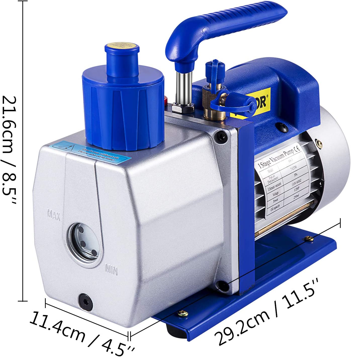 Mophorn Vacuum Pump 7 CFM 1/2 HP Single Stage Air Conditioning Vacuum Pump