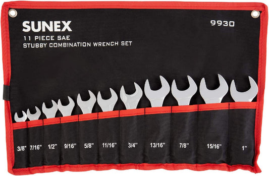 Sunex Tools 9930 SAE Stubby Combination Wrench Set