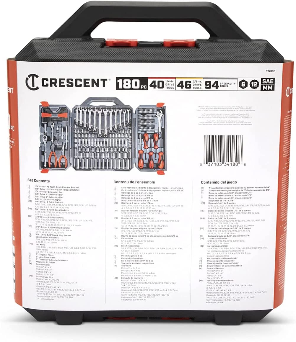 Crescent 180 Pc. Professional Tool Set in Tool Storage Case