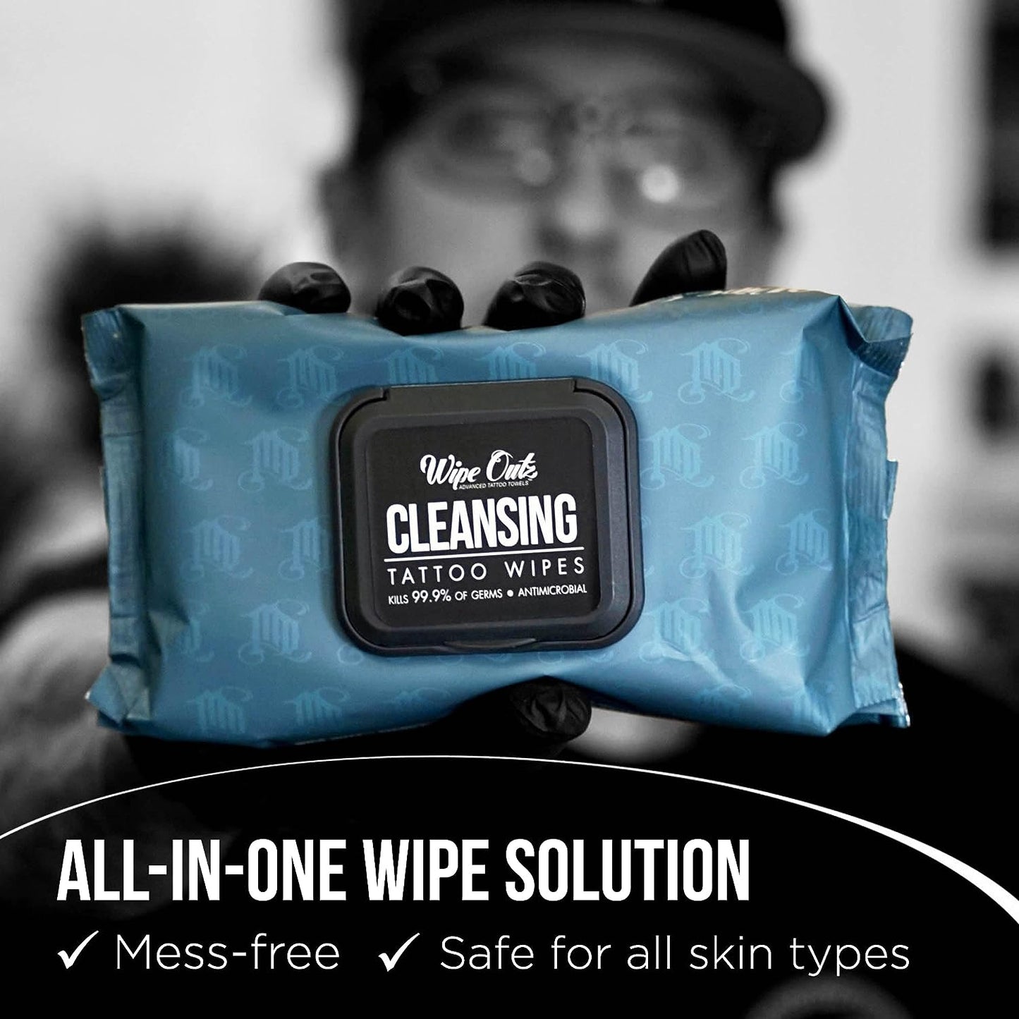 Wipe Outz Cleansing Tattoo Wipes for During Tattooing & Tattoo Aftercare