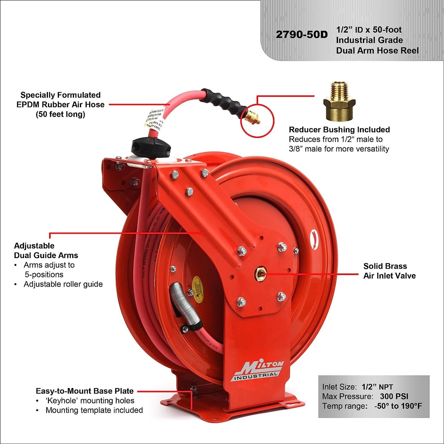 Milton Industrial Hose Reel 2790-50D