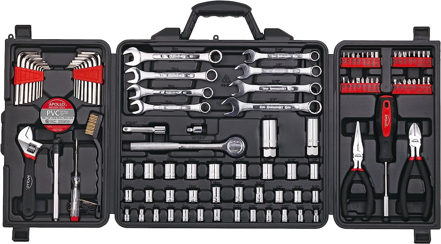 Apollo Tools 101 Piece Mechanic Tool Set for Roadside Emergencies.