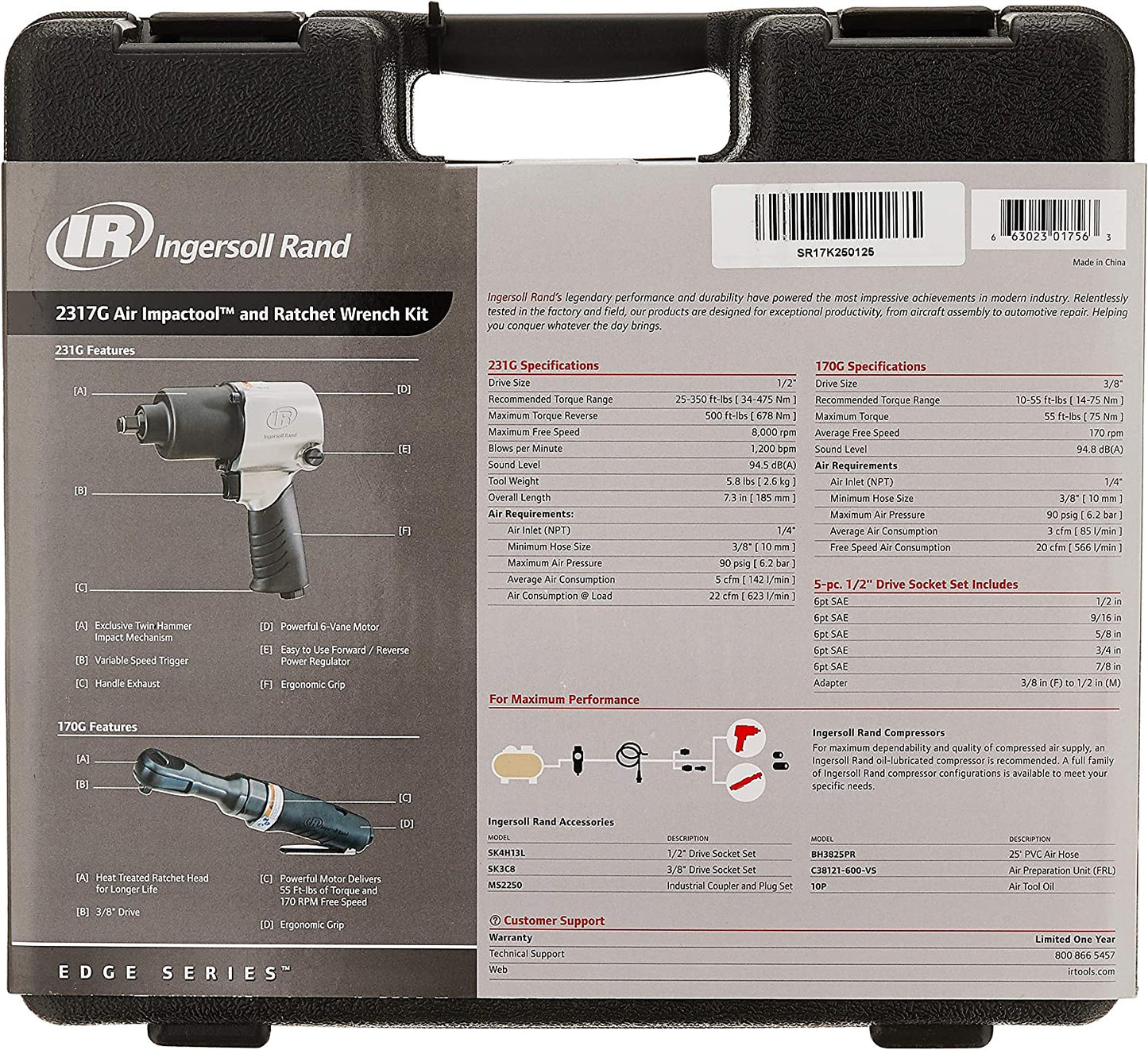 Ingersoll Rand 2317G Edge Series Kit with 231G Air Impact