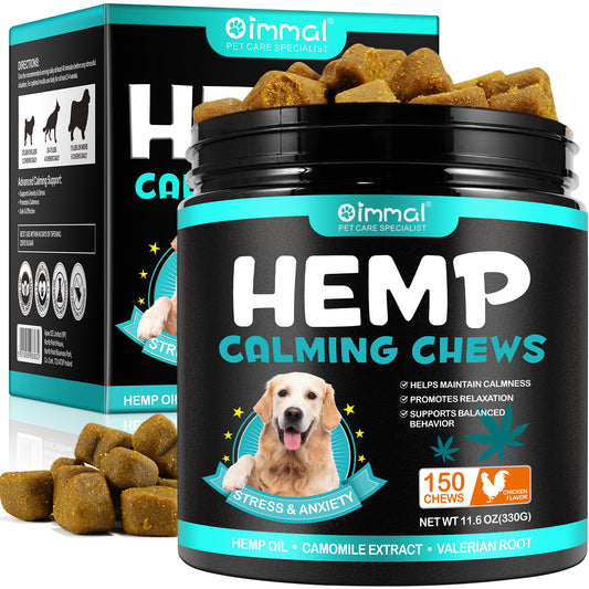 Soft Chews Chicken Flavor Hemp Calming Dog Chews Relief Stress