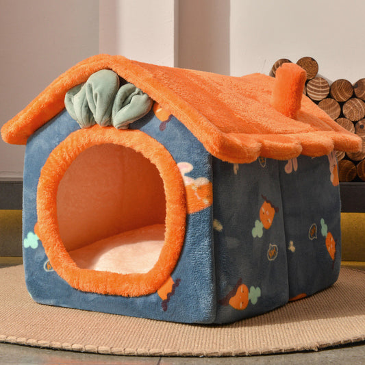 Heated Cat Bed House With Electric Blanket