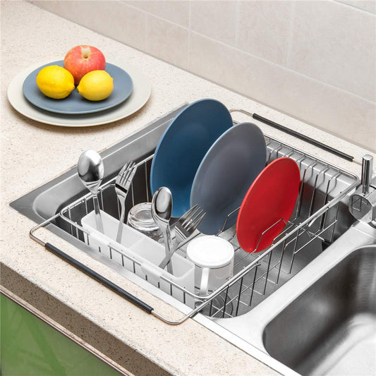 Over Sink Dish Drying Rack Stainless Steel Large Storage