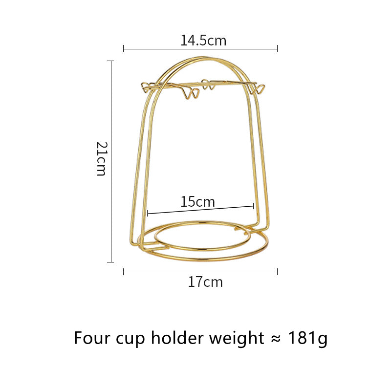 Iron cup holder household portable coffee cup drain rack glass holder