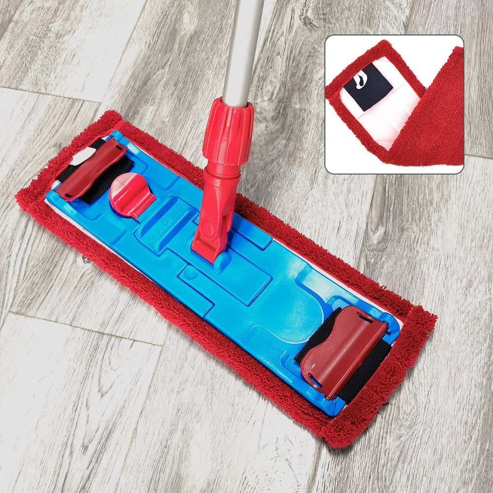 Microfiber Cleaning Floor Pocket Mop Head Red