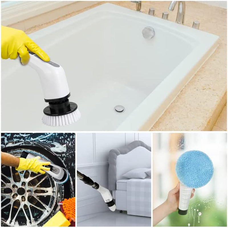 Electric Spin Scrubber Cordless Cleaning Brush Extension Handle