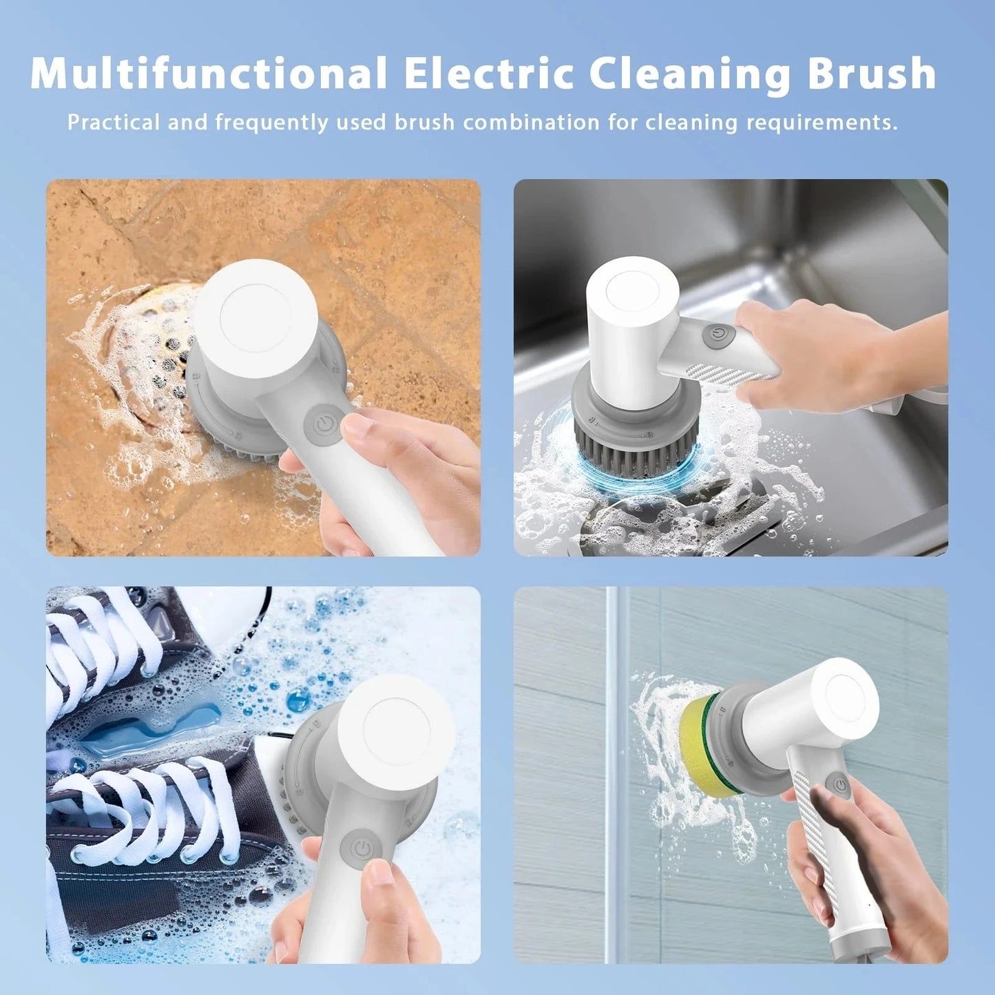 Wireless Electric Cleaning Brush Housework Kitchen Dishwashing