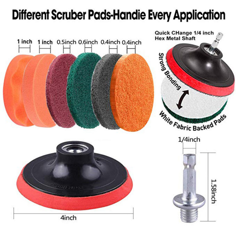 Universal Drillbrush Scrub Pads 37pcs Power Scrubber Cleaning