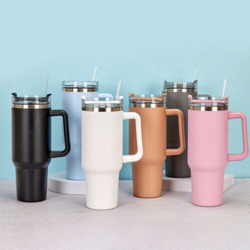 40oz Mug Tumbler With Handle Insulated Tumbler With Lids