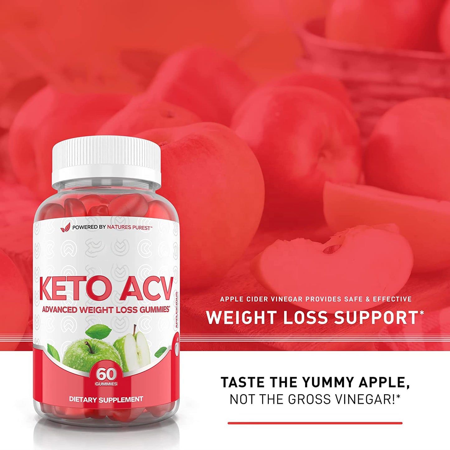 Hot Sale Slimming Apple Gummies Weight Loss Products Cider Vinegar Keto Bear Gummies