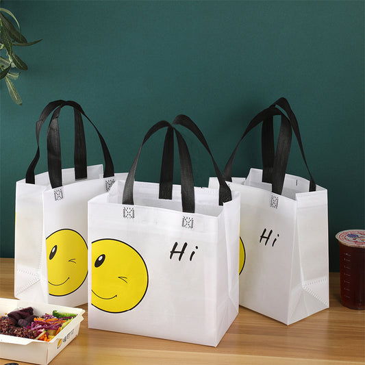 Smiley non-woven fabric Women Men Reusable Shopping Bag