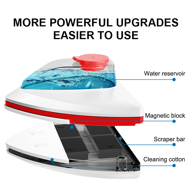 Magnetic Window Cleaner Double-Layer Glass Wiper Automatic Water