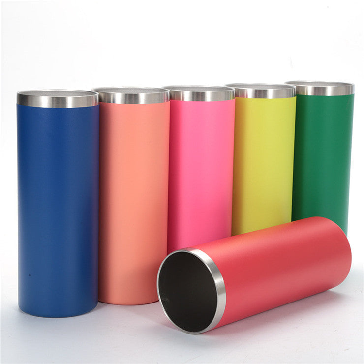 20oz Powder Coating Termos Custom 20 oz stainless steel skinny straight Tumblers for coffee juices drinks