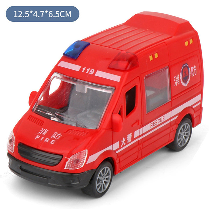 Hospital Rescue Ambulance Police Metal Cars Model